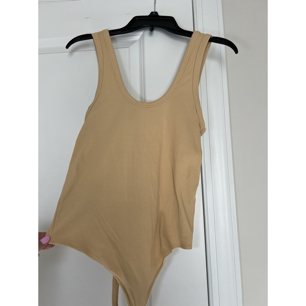 Abercrombie & Fitch Soft A&F‎ Women's Sleeveless Tank Bodysuit Tan Ribbed Medium
